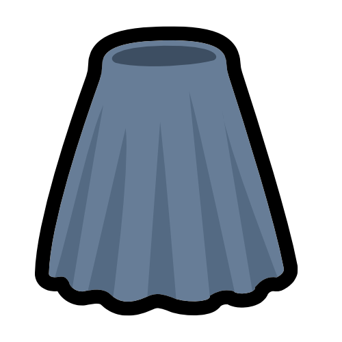 a long dull blue skirt